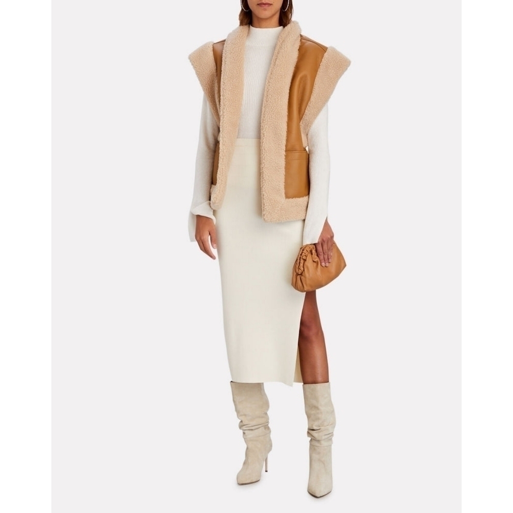 A.L.C. Sutton Faux Shearling Vest Size Large